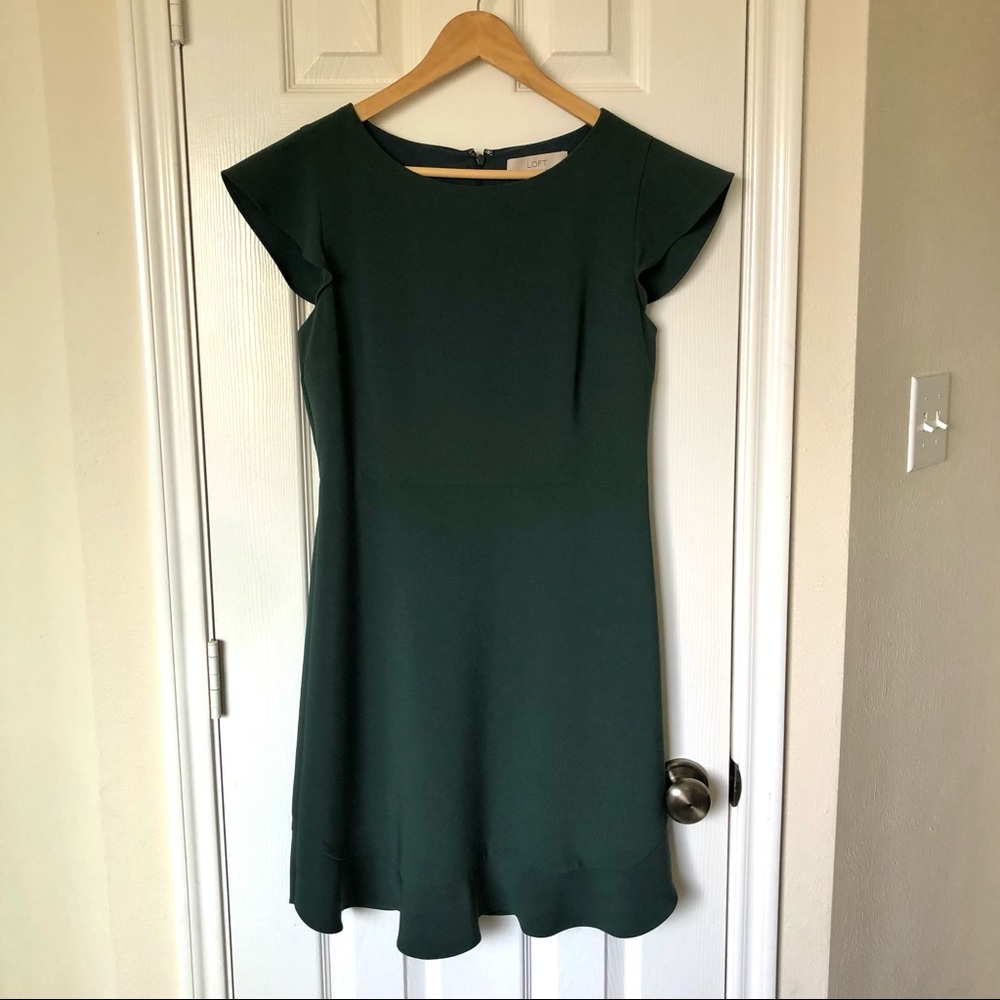 Loft Forest Green Knee-length Dress